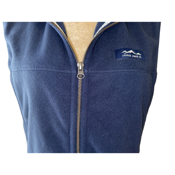 Lauren James Navy Blue Fleece The Blakely Vest Size L - Picture 4 of 12